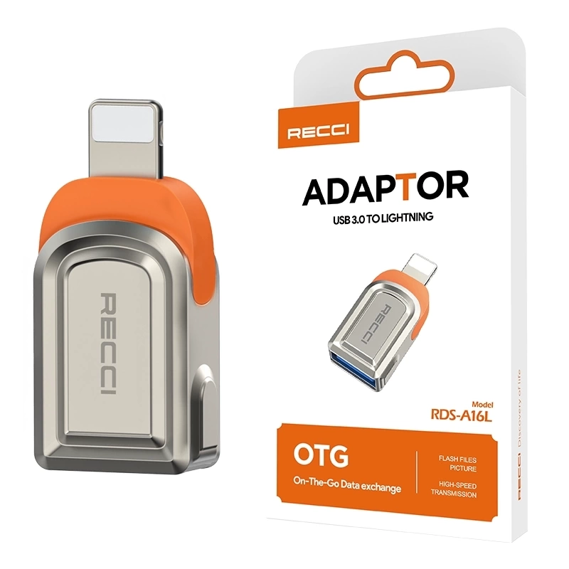 More TR Recci RDS-A16L Ultra Hızlı Veri Aktarıcı Adaptör USB 3.0 to Lightning OTG