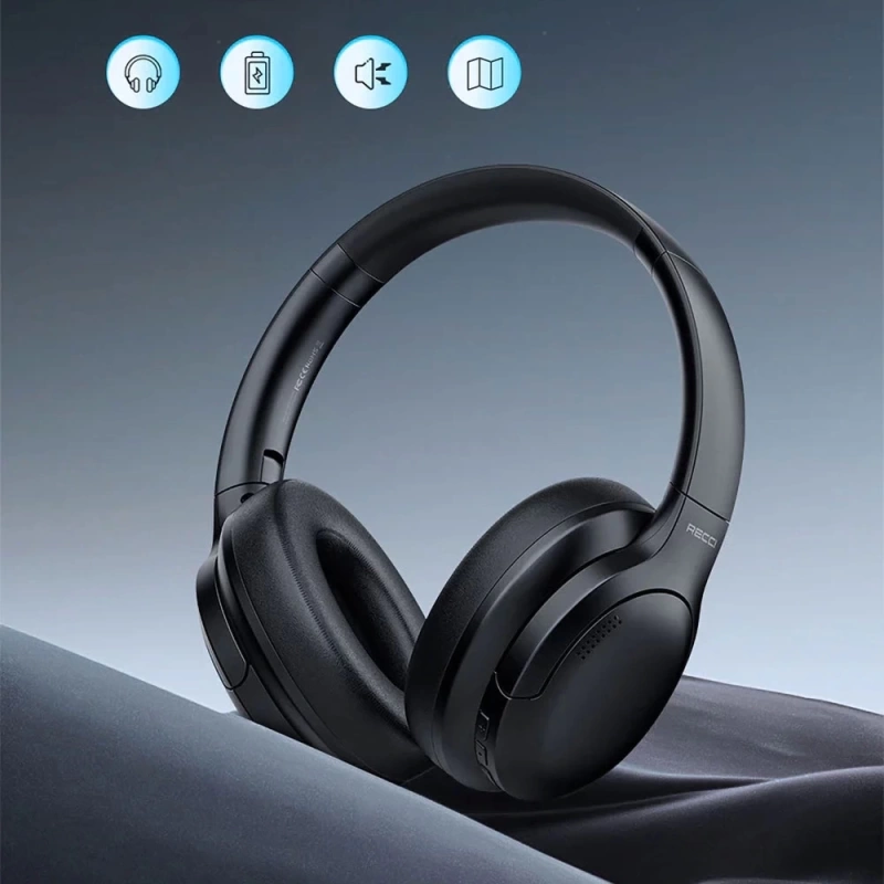 More TR Recci REP-W59 Baron Serisi ANC Özellikli FM Destekli Ayarlanabilir Kulak Üstü Bluetooth Kulaklık