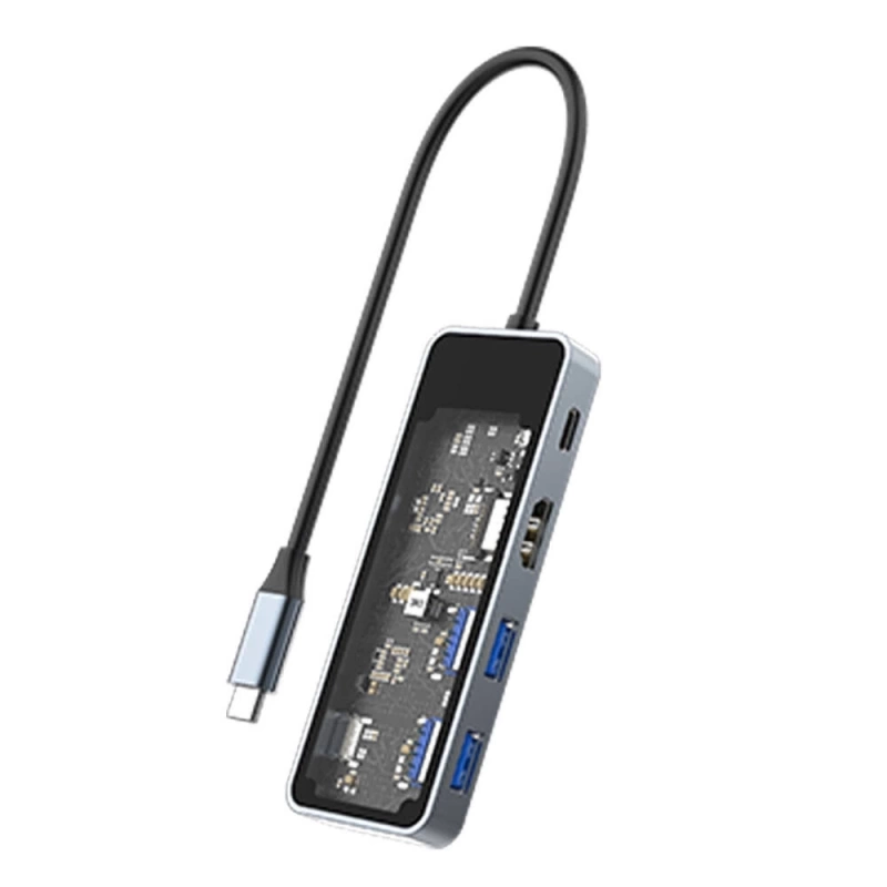 More TR Recci RH16 Type-C to Type-C PD100W + USB3.0 + HDMI + Type-C Bağlantılı 5in1 Hub