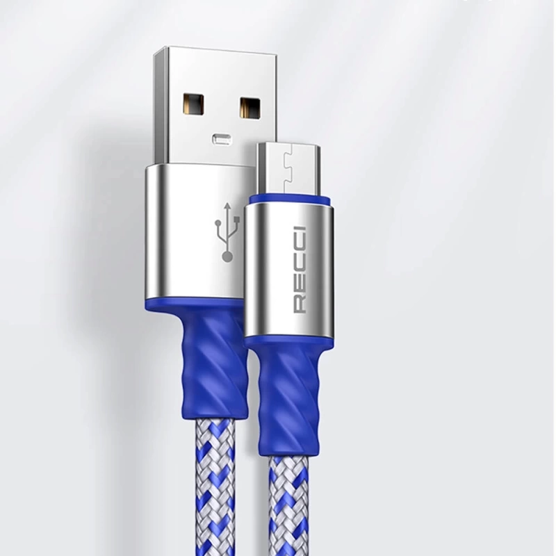 Recci RTC-N33M Instant Serisi USB-A to Micro 2.4A Hızlı Şarj Özellikli Şarj ve Data Kablosu 2M