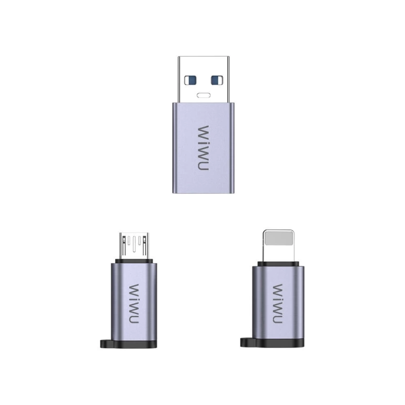 Wiwu Wi-C031 Concise Serisi 3in1 Type-C to USB-A/Type-C/Lightning Adaptör Paketi