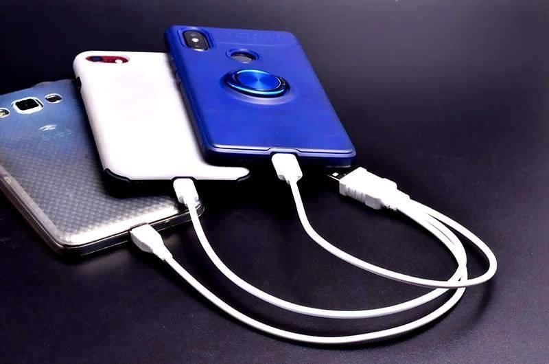 Zore 3 İN 1 USB Kısa Lightning+Micro+Type-c Kablo