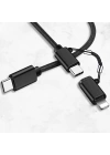ALLY  2in1 USB Type C 60W Hızlı Şarj PD Kablosu+iPhone Başlık USB Kablo