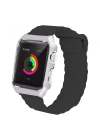 Ally Apple İwatch İçin 6-5-4 44MM Watch Ultra 49MM Deri Loop Kayış+ Metal Koruma Kılıf 1-2-3 42MM