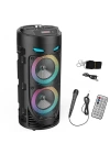 ALLY ZQS4239 Mikrofonlu Taşınabilir Dev Speaker Led Işıklı Bluetooth Hoparlör - 4inc×2-8W×2 1800mAh