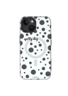 Apple iPhone 13 Kılıf Magsafe Şarj Özellikli Polka Dot Desenli Youngkit Spots Serisi Kapak