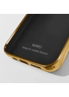 More TR Apple iPhone 13 Mini Kılıf Wiwu Genuine Leather Gold Calfskin Orjinal Deri Kapak