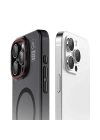 Apple iPhone 15 Plus Kılıf Magsafe Şarj Özellikli Standlı Metal Kamera Çerçeveli Mat Recci Glaze Serisi Kapak