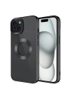 Apple iPhone 15 Plus Kılıf Tek Kamera Çerçeveli Logo Gösteren Zore Omega Kapak