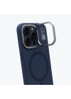 Apple iPhone 15 Pro Max Kılıf Magsafe Şarj Özellikli Kamera Standlı Silikon Youngkit Bitty Cream Kapak