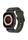 Apple Watch 42mm Zore KRD-101 Titanyum Metal Başlıklı Silikon Kordon