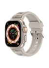 Apple Watch 44mm Zore KRD-117 Hava Alabilen Delikli Metal Süslemeli Desenli Silikon Kordon