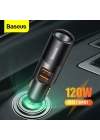 BASEUS 120W Hızlı Şarj Araç Şarj Cihazı Ve Araç Çakmaklık Çift USB Çıkışlı