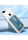 More TR Apple iPhone 7 Kılıf Kartlıklı Şeffaf Zore Setra Clear Silikon Kapak