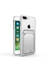 More TR Apple iPhone 8 Kılıf Kartlıklı Şeffaf Zore Setra Clear Silikon Kapak