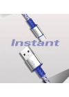 Recci RTC-N33C Instant Serisi USB-A to Type-C 3A Hızlı Şarj Özellikli Şarj ve Data Kablosu 2M