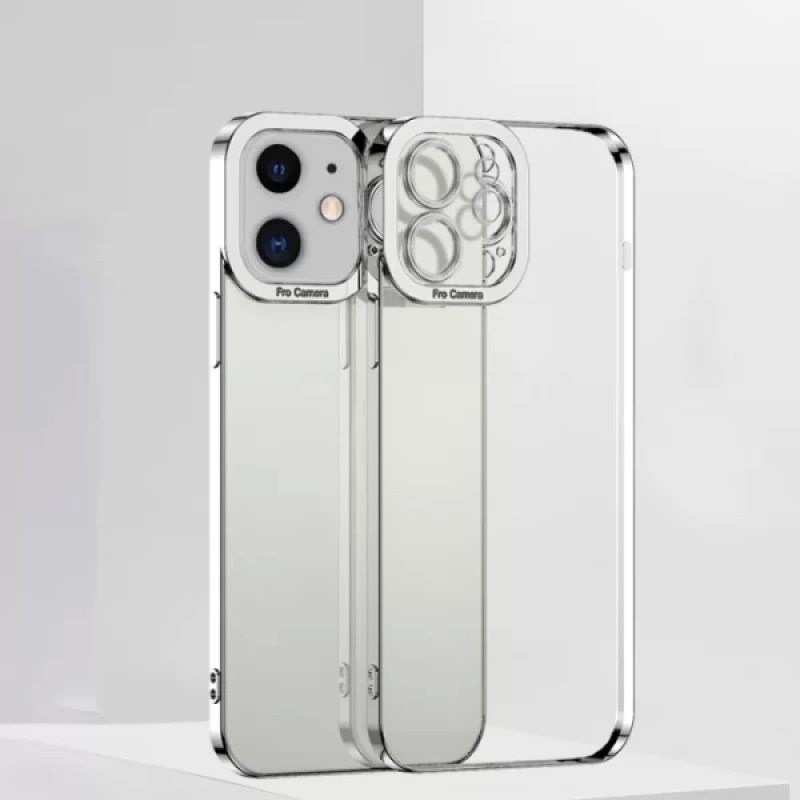 More TR ALLY Fashion Series iPhone 12 6.1inç Kılıf Renkli Kenar Lazer Çerçeveli Silikon Kılıf