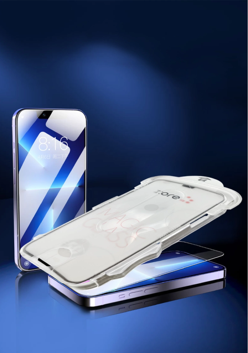 More TR Apple iPhone XS 5.8 Zore Kolay Uygulama Aparatlı 5D Magic Glass Cam Ekran Koruyucu