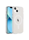 More TR Apple iPhone 13 Kılıf Zore Magsafe Şarj Özellikli Buzlu Transparan C-Pro Sert Kapak