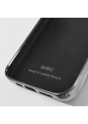 More TR Apple iPhone 13 Pro Max Kılıf Wiwu Genuine Leather Silver Calfskin Orjinal Deri Kapak