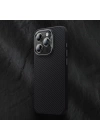 More TR Apple iPhone 15 Plus Kılıf Karbon Fiber Magsafe Şarj Özellikli Benks Hybrid ArmorPro 600D Kevlar Kapak