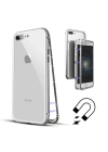 Apple iPhone 7 Plus Kılıf Zore Devrim Mıknatıslı Cam Kapak