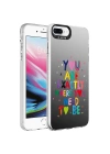 More TR Apple iPhone 8 Plus Kılıf Desenli Zore Silver Sert Kapak
