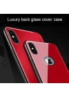 Apple iPhone X Kılıf Zore Düz Renkli Ebruli Cam Kapak