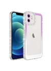 More TR Apple iPhone 12 Kılıf Simli ve Renk Geçiş Tasarımlı Lens Korumalı Zore Park Kapak