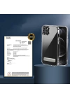 More TR Apple iPhone 12 Pro Kılıf Standlı Şeffaf Silikon Zore L-Stand Kapak