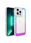 More TR Apple iPhone 13 Pro Kılıf Simli ve Renk Geçiş Tasarımlı Lens Korumalı Zore Park Kapak