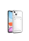 More TR Apple iPhone 14 Kılıf Kartlıklı Şeffaf Zore Setra Clear Silikon Kapak
