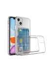 More TR Apple iPhone 14 Plus Kılıf Kartlıklı Şeffaf Zore Setra Clear Silikon Kapak