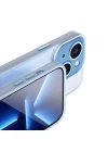 More TR Apple iPhone 14 Plus Kılıf Wiwu VCC-104 Lens Korumalı Renkli Kenar Arkası Şeffaf Vivid Clear Kapak