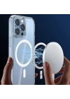 More TR Apple iPhone 14 Plus Wiwu Magsafe Şarj Özellikli Lens Korumalı Şeffaf Silikon Kapak