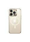 More TR Apple iPhone 14 Pro Max Kılıf Magsafe Şarj Özellikli Cam Yüzey Ekran Koruyuculu Benks Electroplated Kapak