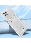 More TR Galaxy M22 Kılıf Kartlıklı Şeffaf Zore Setra Clear Silikon Kapak