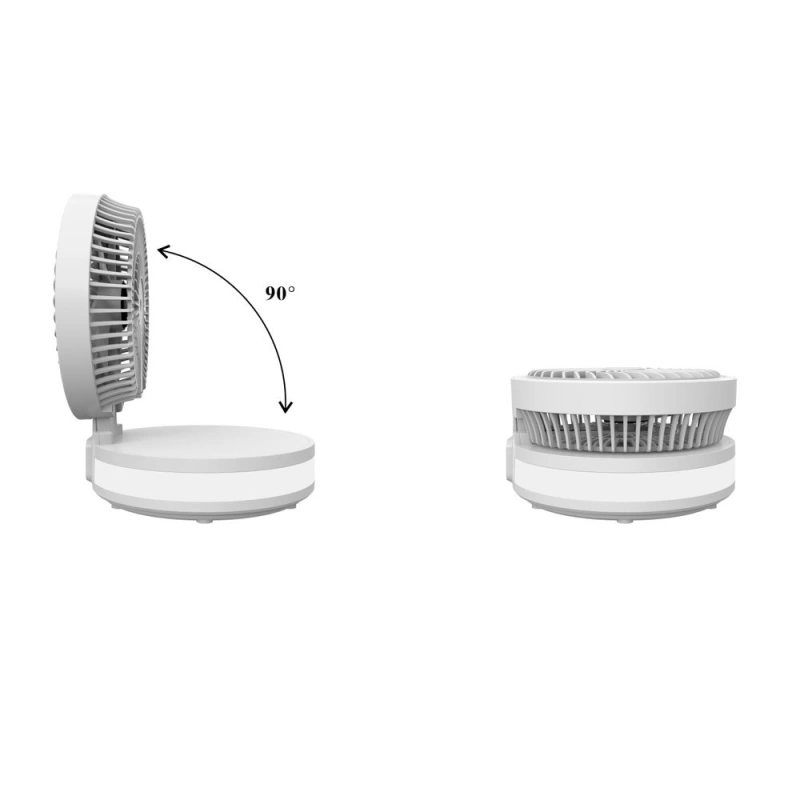 More TR ​Wiwu FS05 Katlanabilir Şarjlı Dijital LED Ekranlı Gece Lambalı Masaüstü Fan
