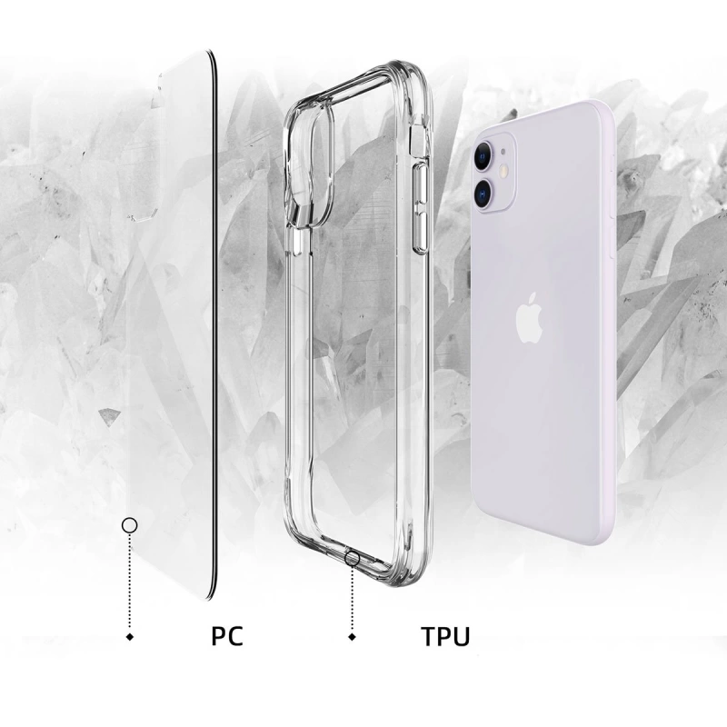 More TR Apple iPhone 11 Kılıf Zore Şeffaf Ultra İnce Airbag Tasarımlı Okka Kapak