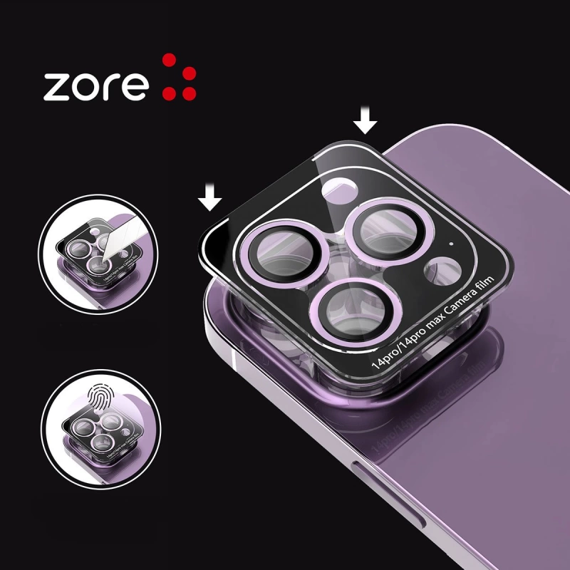 More TR Apple iPhone 12 Pro Max Zore CL-12 Premium Safir Parmak İzi Bırakmayan Anti-Reflective Kamera Lens Koruyucu
