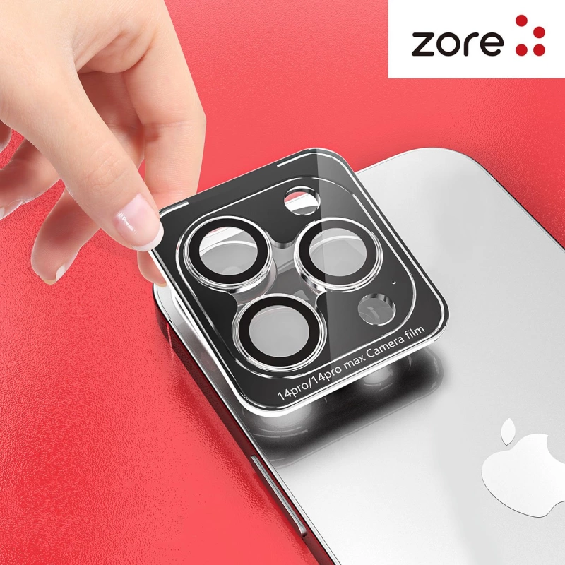 More TR Apple iPhone 13 Pro Max Zore CL-12 Premium Safir Parmak İzi Bırakmayan Anti-Reflective Kamera Lens Koruyucu