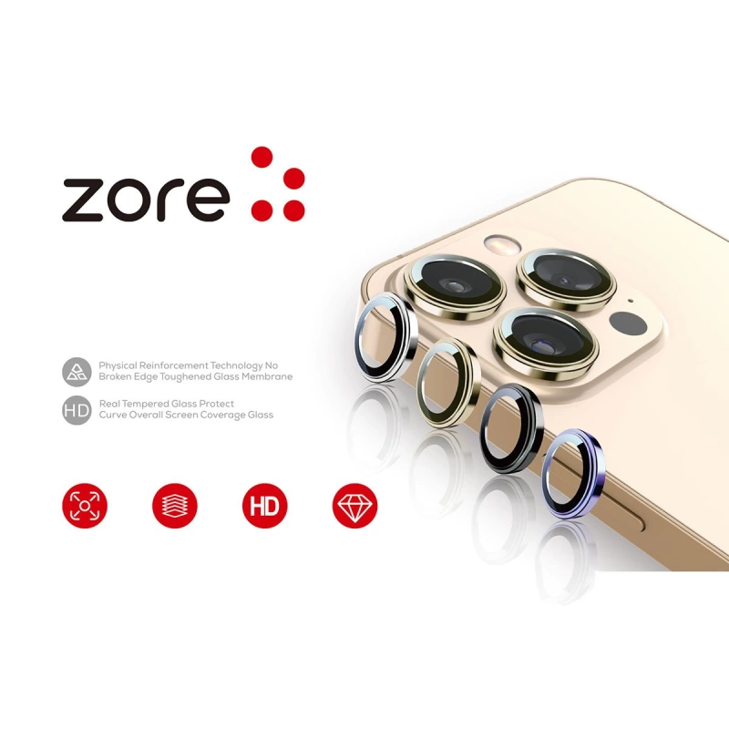 More TR Apple iPhone 14 Plus Zore CL-12 Premium Safir Parmak İzi Bırakmayan Anti-Reflective Kamera Lens Koruyucu