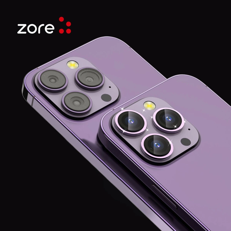 More TR Apple iPhone 14 Pro Zore CL-12 Premium Safir Parmak İzi Bırakmayan Anti-Reflective Kamera Lens Koruyucu