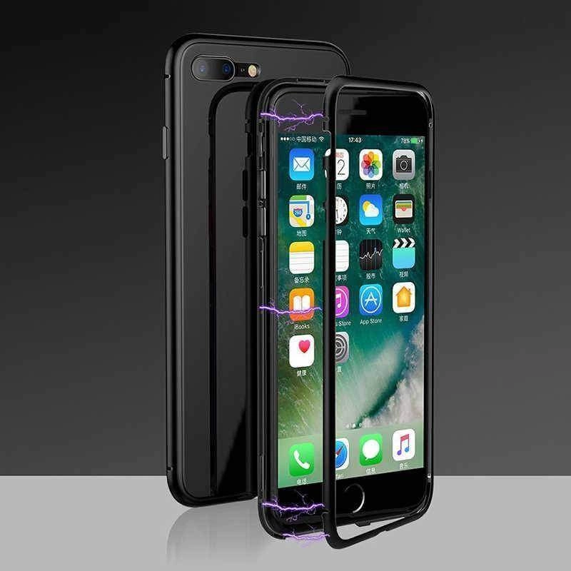 Apple iPhone 7 Plus Kılıf Zore Devrim Mıknatıslı Cam Kapak