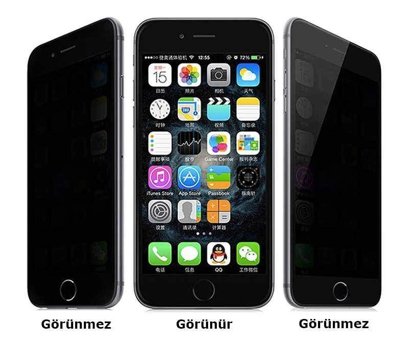 Apple iPhone 8 Plus Zore Kor Privacy Cam Ekran Koruyucu