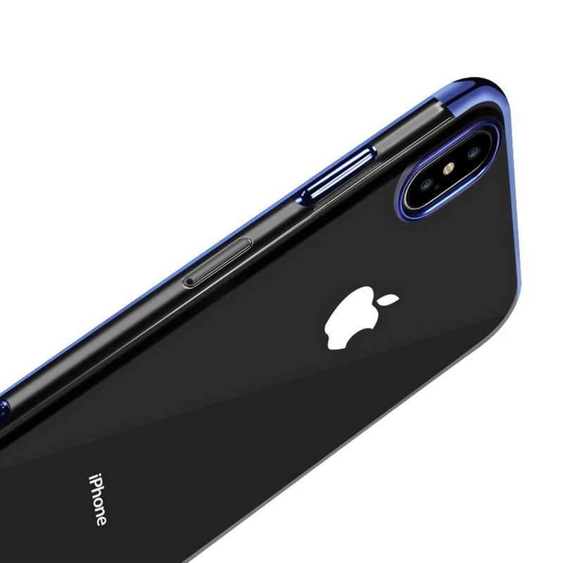 Apple iPhone X Kılıf Zore Dört Köşeli Lazer Silikon Kapak