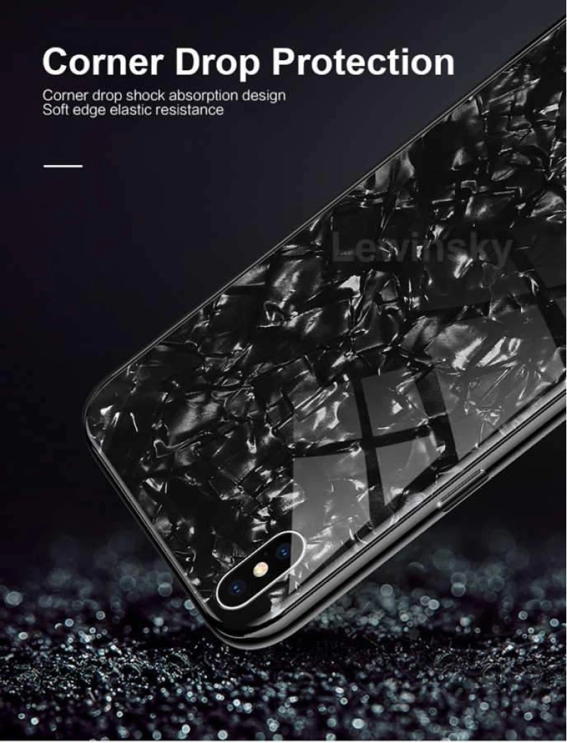 Apple iPhone X Kılıf Zore Marbel Cam Silikon