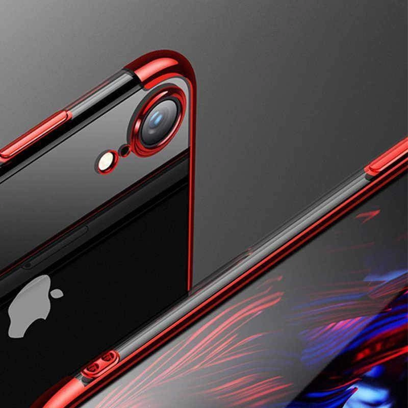 Apple iPhone XR 6.1 Kılıf Zore Dört Köşeli Lazer Silikon Kapak