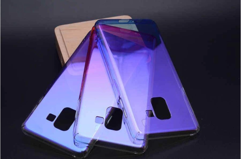 Galaxy A8 Plus 2018 Kılıf Zore Renkli Transparan Kapak