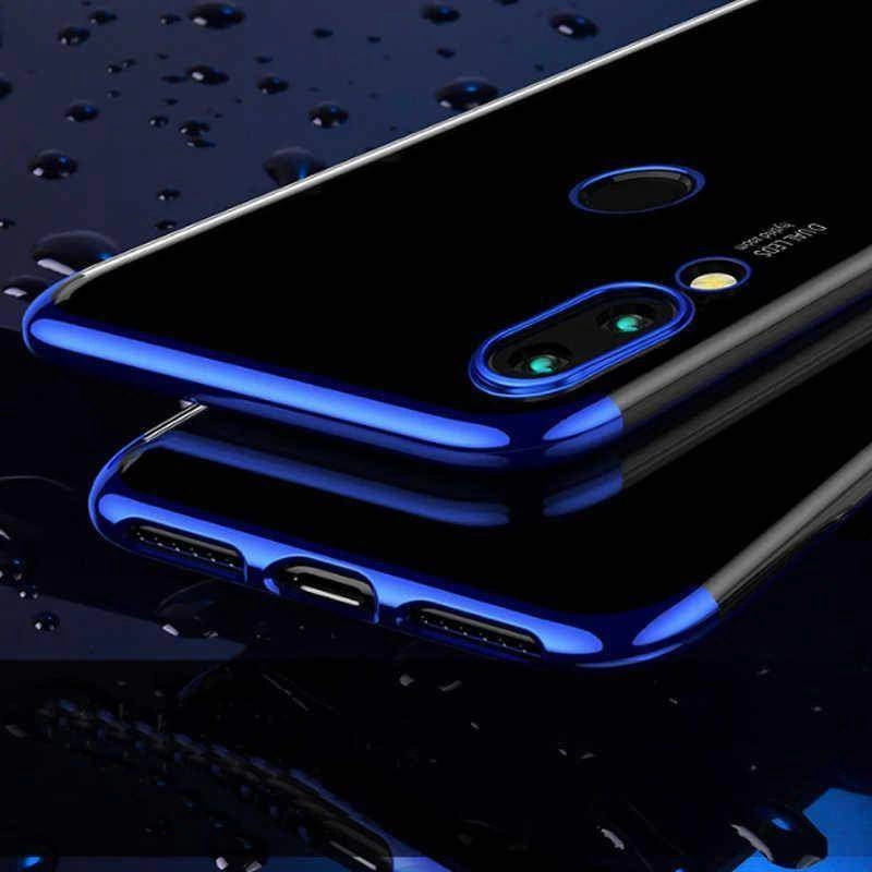 Huawei Honor Play Kılıf Zore Dört Köşeli Lazer Silikon Kapak